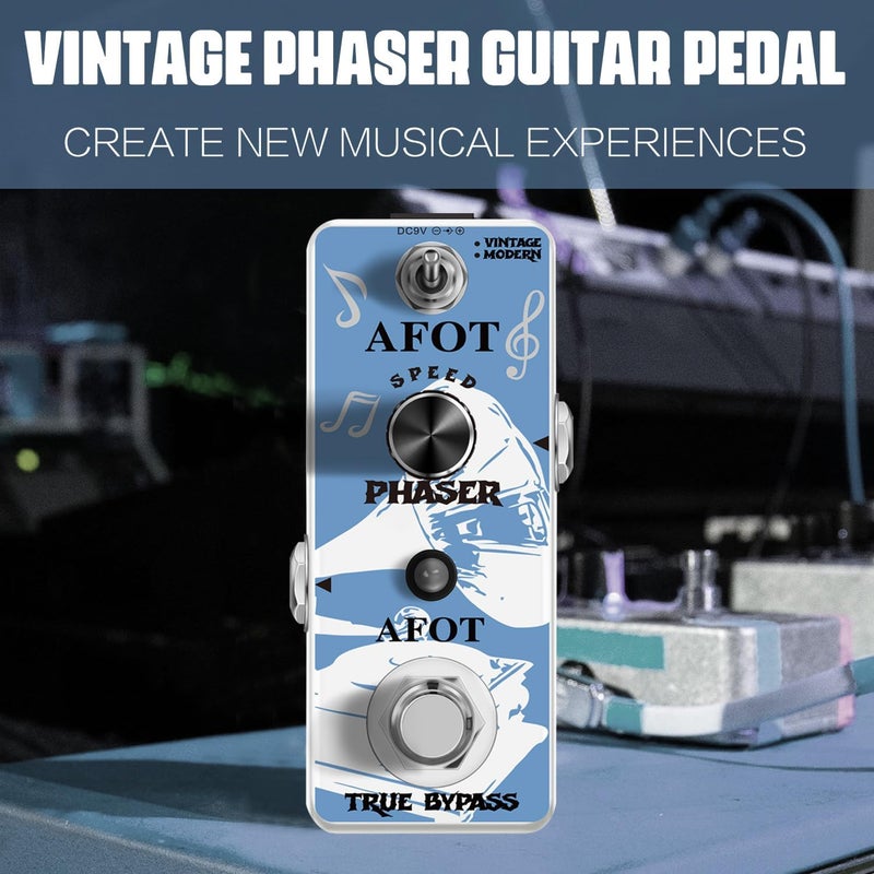 AFOT Phaser Guitar Pedal,Vintage Phase Effect Pedal Analog Phase Effects Mini Pedal with Classic Vintage Modern Modes True Bypass - Image 1
